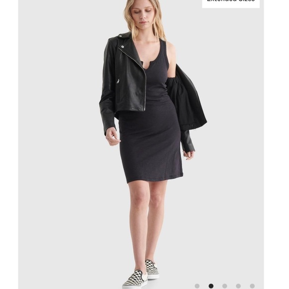 🆕 Lucky Brand Scallop Notch Midi Dress in Jet Black | Womans Small - Picture 6 of 7